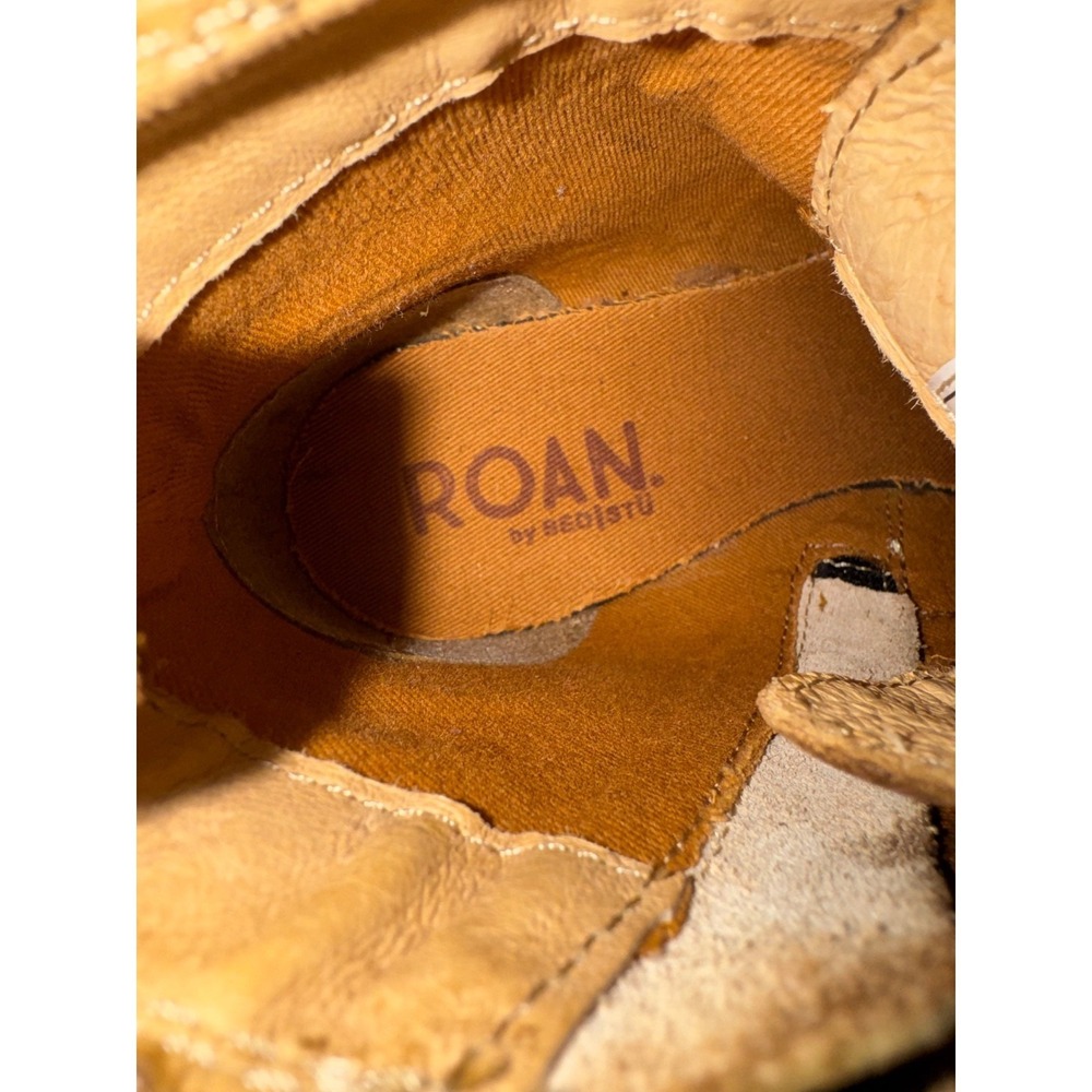 BED|STU ROAN Brown Leather Boots 4 Buckle Block Heel Moto Boho Western Sz 7.5 - Picture 7 of 14